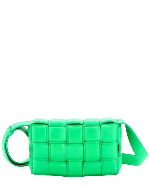 Bottega Veneta Green Padded Maxi Intrecciato Sheep Leather Cassette Crossbody Bag R Small (authentic Pre-loved)