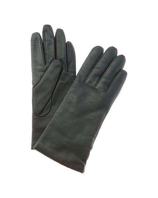 Lord & Taylor Gray Cashmere-lined Leather Gloves