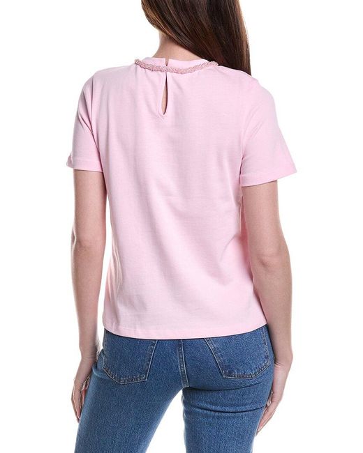 English Factory Red Beaded Bow T-Shirt