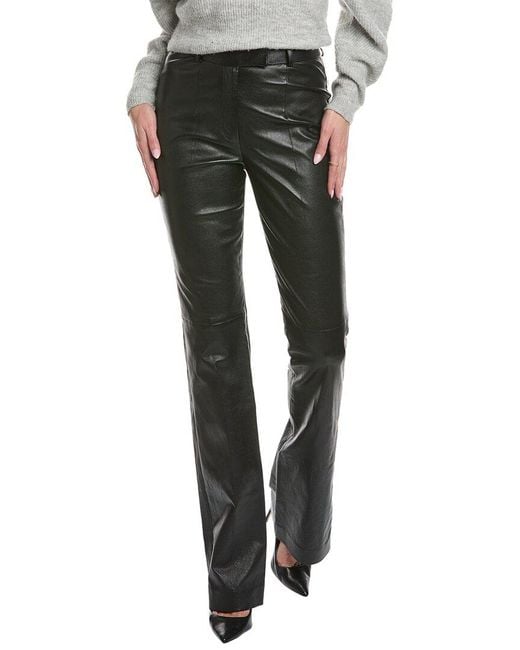 Michael Kors Black Micheal Kors Collection Yasmeen Leather Bootcut Pants