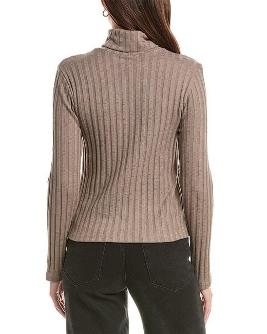 Michael Stars Brown Riley T-Neck Sweater
