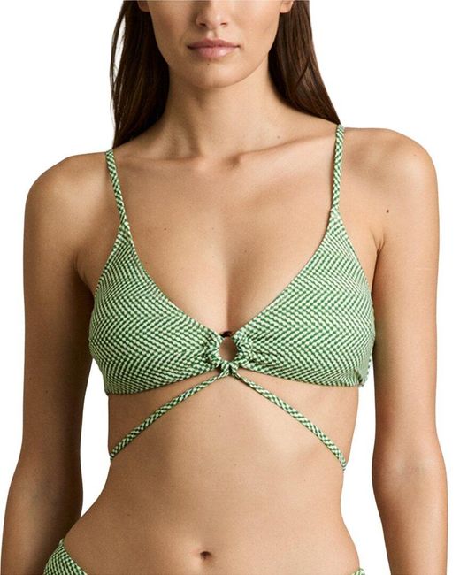 Reiss Green Kai Triangle Bikini Top