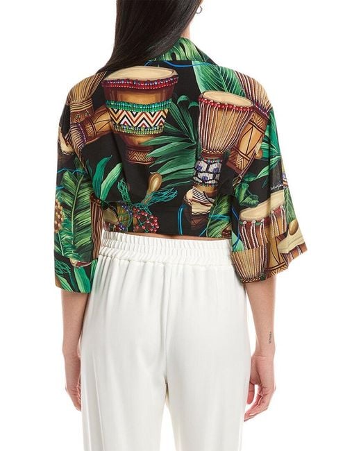 Dolce & Gabbana Green Silk Shirt