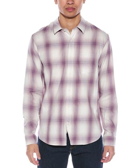 Vince Purple Mirage Plaid Classic Fit Shirt for men