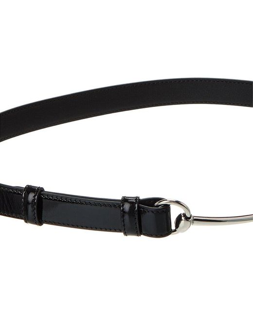 Gucci Slim Horsebit Thin Patent Belt in Black Lyst