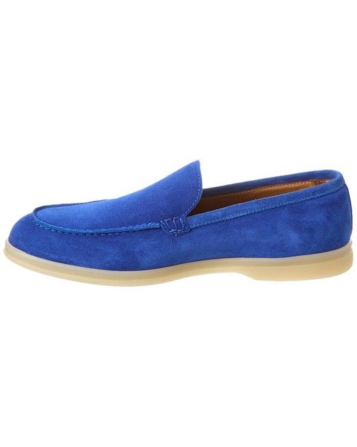 Alfonsi Milano Blue Suede Loafer for men