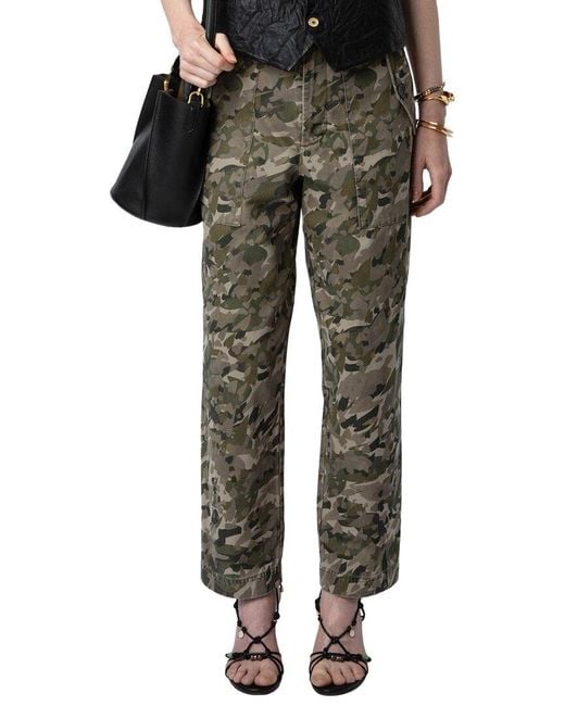 Zadig & Voltaire Green Pilote Canvas Camo Pant