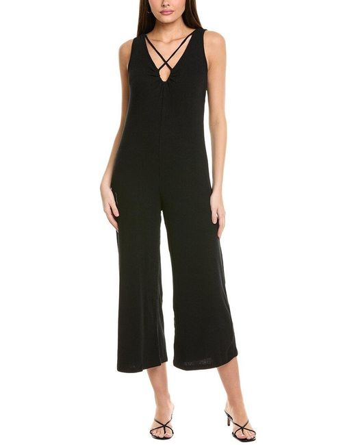 Project Social T Black Wavelength Cross Front Rib Jumpsuit