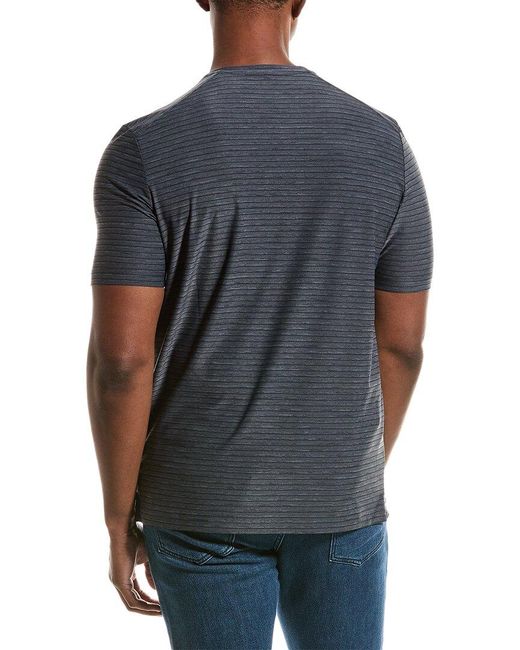 Raffi Blue Performance Blend Pinstripe T-shirt for men