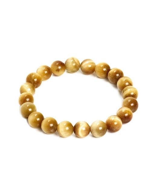 jean claude Metallic Jewelry Tiger Eye Bead Stretch Bracelet for men