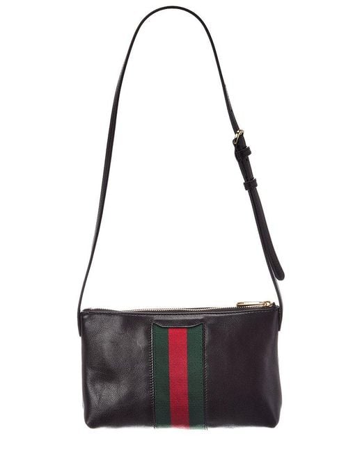 Gucci Black Horsebit Web Leather Shoulder Bag