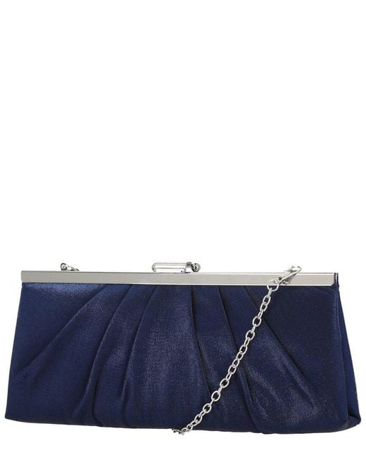 Jessica Mcclintock Blue Blaire Satin Clutch