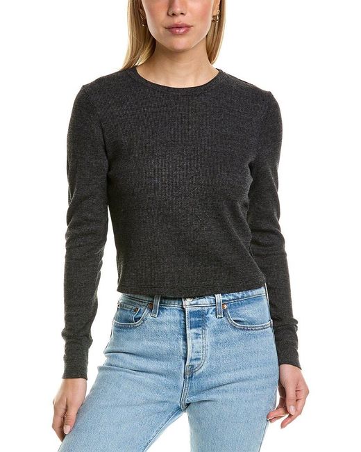 Michael Stars Black Palmer Cropped T-shirt