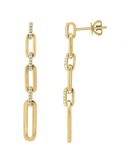Effy Fine Jewelry Metallic 14K 0.16 Ct. Tw. Diamond Earrings