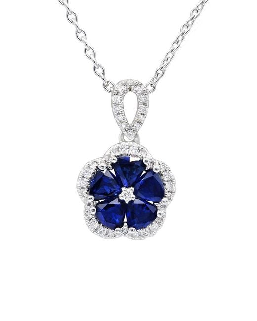 Diana M Blue Fine Jewelry 18k 1.65 Ct. Tw. Diamond & Sapphire Necklace