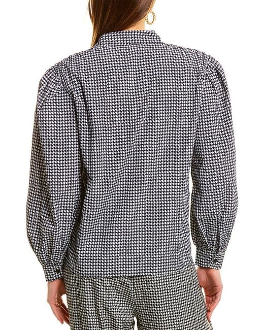 Garrie B Gray Crepe Blouse