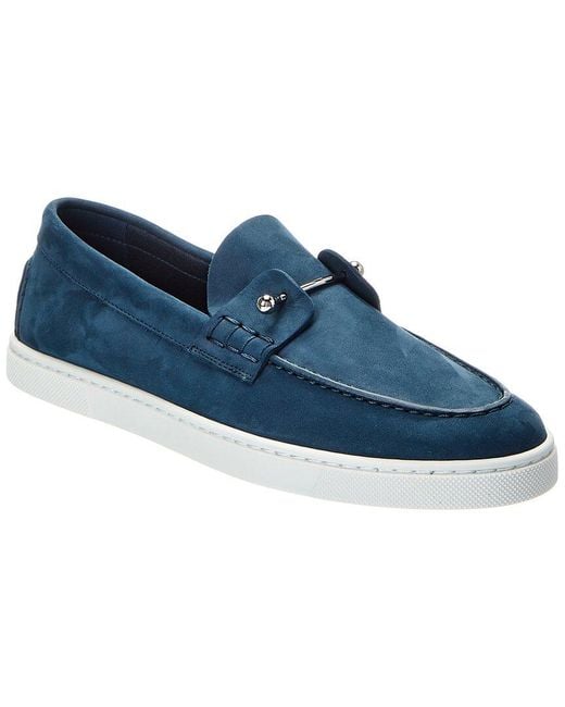 Christian Louboutin Blue Chambeliboat Leather Loafer