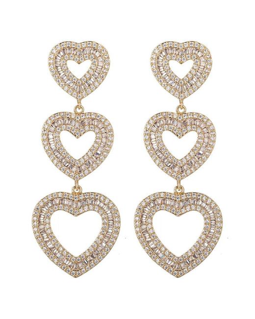 Eye Candy LA Metallic The Luxe Collection Cz Tier Heart Drop Earrings