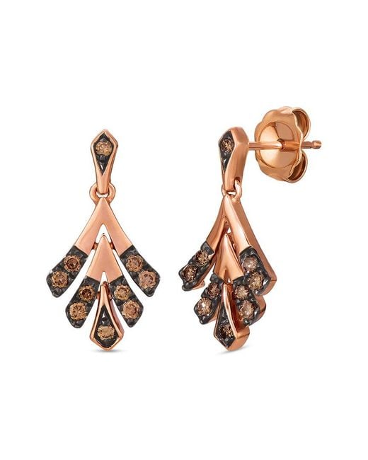 Le Vian Multicolor 14K Rose 0.24 Ct. Tw. Diamond Natural Colored Earrings