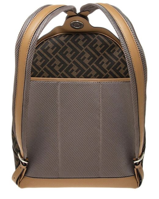 Fendi Black Chiodo Ff Diagonal Canvas & Leather Backpack