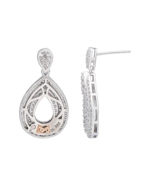 Suzy Levian CZ Jewelry Metallic Suzy Levian Silver Cz Dangle Earrings