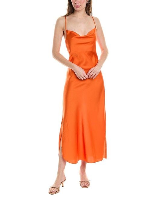AllSaints Orange Hadley Slip Dress