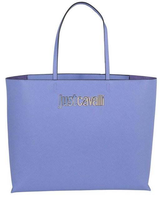 Just Cavalli Blue Logo Small Tote