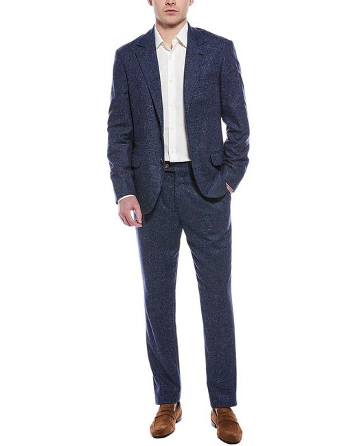 Brunello Cucinelli Blue 2Pc Wool & Cashmere-Blend Suit for men