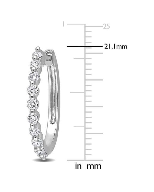 Lab Grown Diamonds White Silver 0.66 Ct. Tw. Lab Grown Diamond Hoops