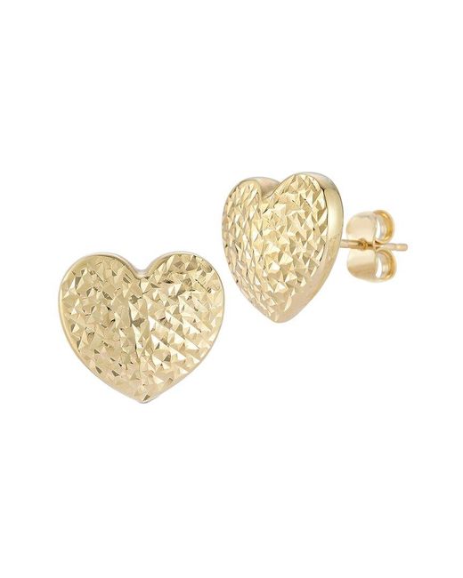 Ember Fine Jewelry White 14k Puffed Heart Statement Earrings