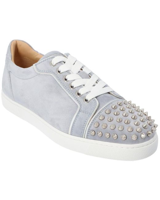 Christian Louboutin Vieira Suede Sneaker in Grey (Grey) - Save 32% - Lyst