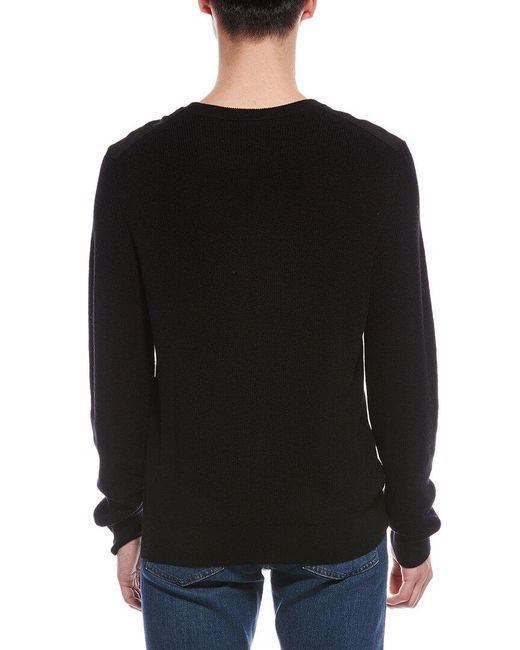 Bruno Magli Black Merino Wool Crewneck Sweater for men