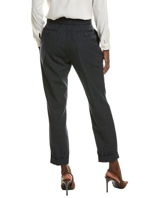 Officine Generale Black Officine Generale Pinstripe Wool Pant