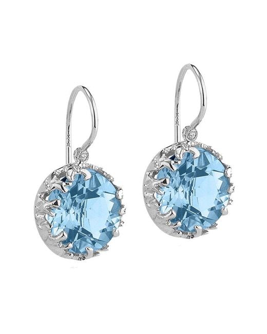 Reiss Blue Color Collection 14K 2.78 Ct. Tw. Diamond & Topaz Earrings