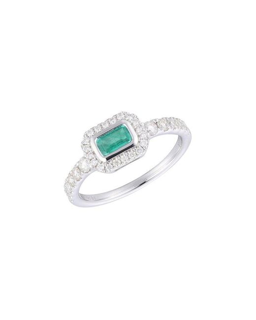 Gregg Ruth Blue 14K 0.61 Ct. Tw. Diamond & Emerald Ring