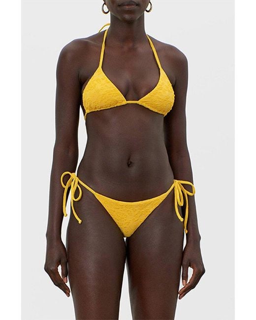 Mara Hoffman Yellow Lei Bikini Bottom