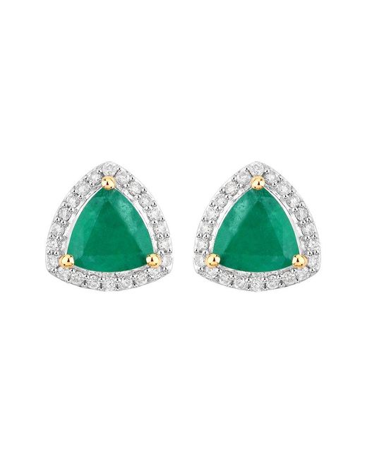 Diana M Green Fine Jewelry 14k 1.27 Ct. Tw. Diamond & Emerald Studs