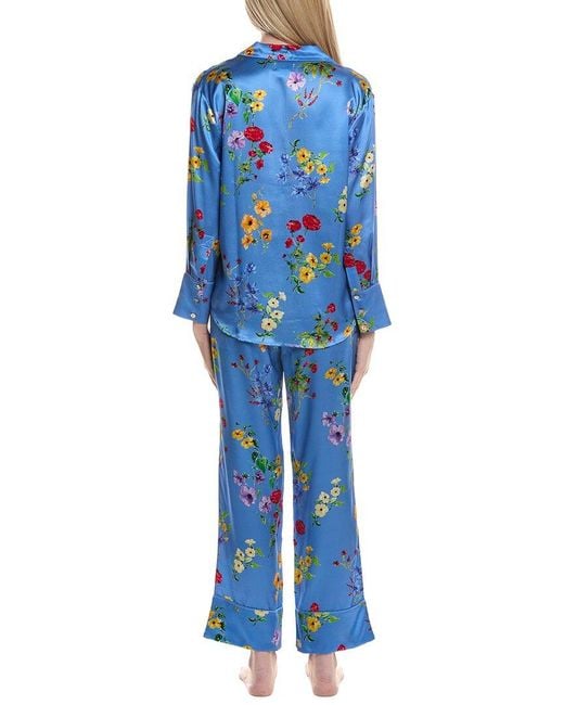 Petite Plume Blue 2Pc Silk Pajama Set