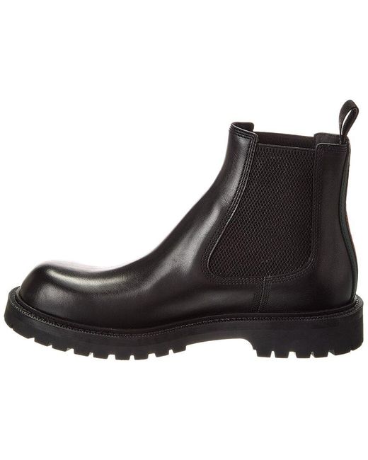 Gucci Black Web Leather Bootie for men
