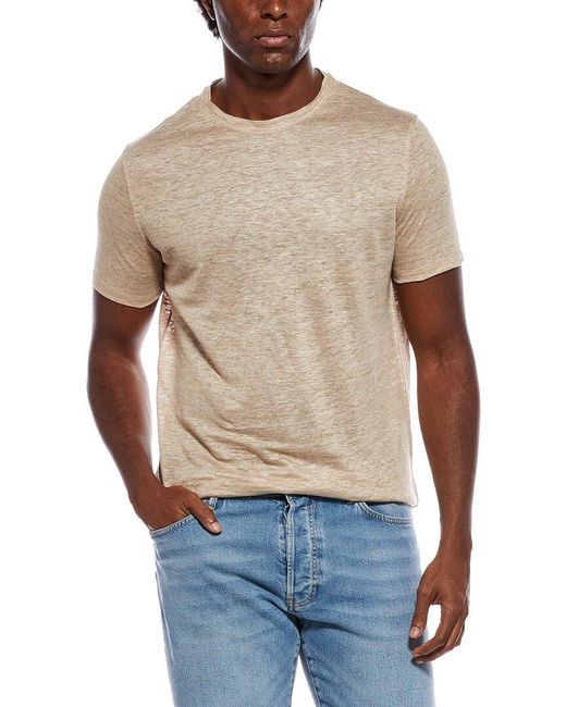 Isaia Blue Linen Jersey T-Shirt for men
