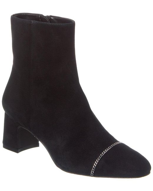 Stuart Weitzman Milla Chain Zip Suede Ankle Boots in Black Lyst