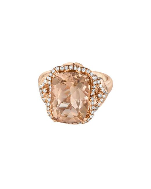 Le Vian White Le Vian Peach Morganite 18k Rose Gold 5.59 Ct. Tw. Diamond & Morganite Ring