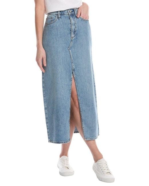 Rag & Bone Blue Claire Midi Skirt