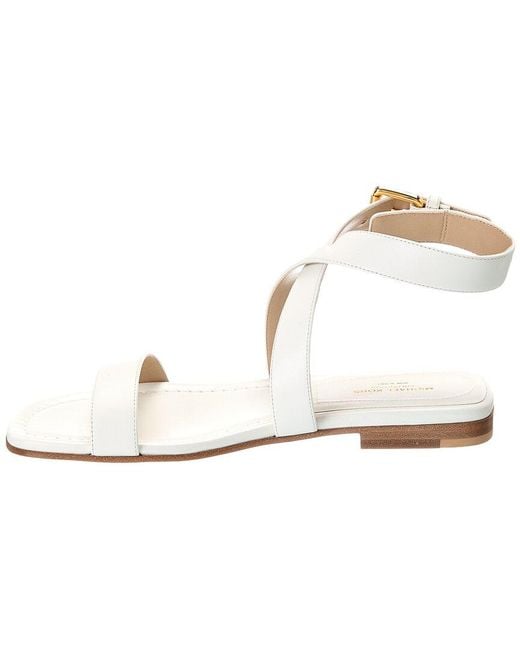 Michael Kors White Bridgette Leather Sandal