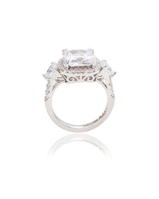Suzy Levian White Silver Cz Ring