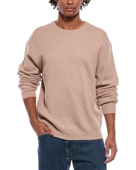 FRAME Blue Frame Ribbed Wool & Silk-blend Crewneck Sweater for men