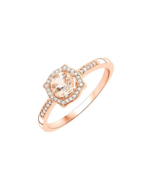 Diana M White Fine Jewelry 14k Rose Gold 0.50 Ct. Tw. Diamond & Morganite Ring