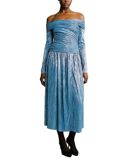 Sabina Musayev Blue Sublime Midi Dress