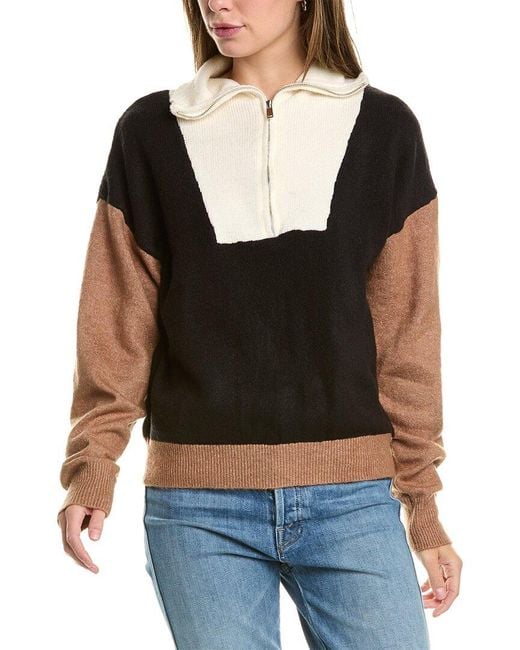 AIDEN Black 1/4-zip Sweater