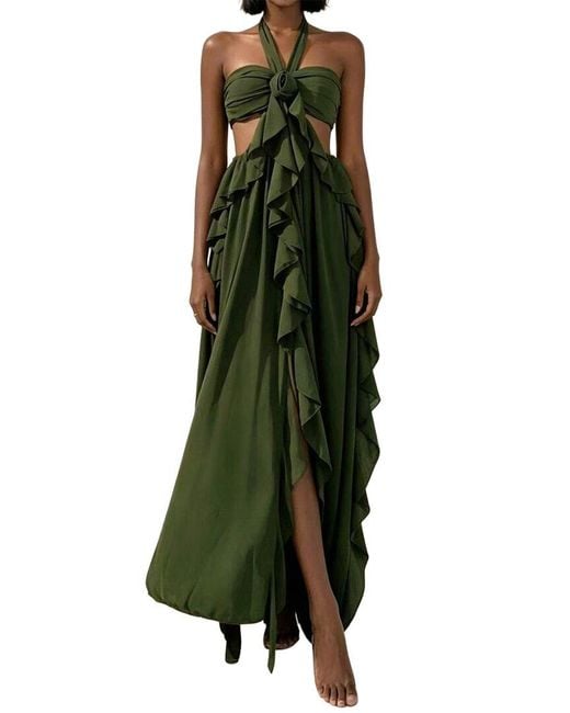 Linda Charm Green Maxi Dress
